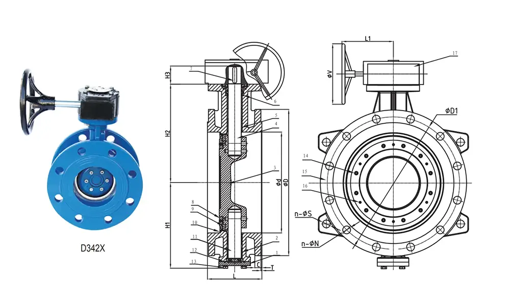 Double Eccentric Flanged Butterfly Valve D342X